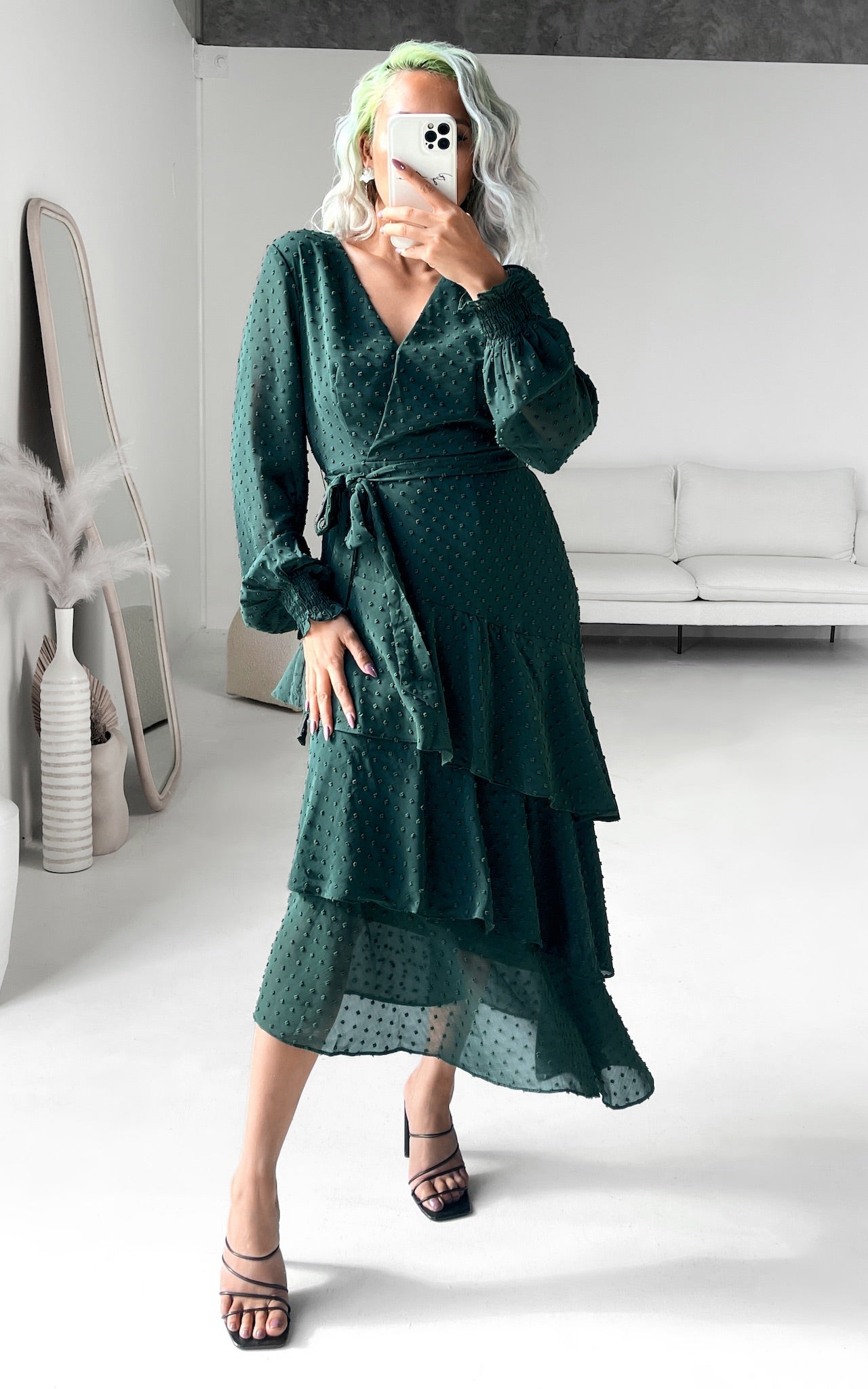 Beatrice Dress - Emerald Texture