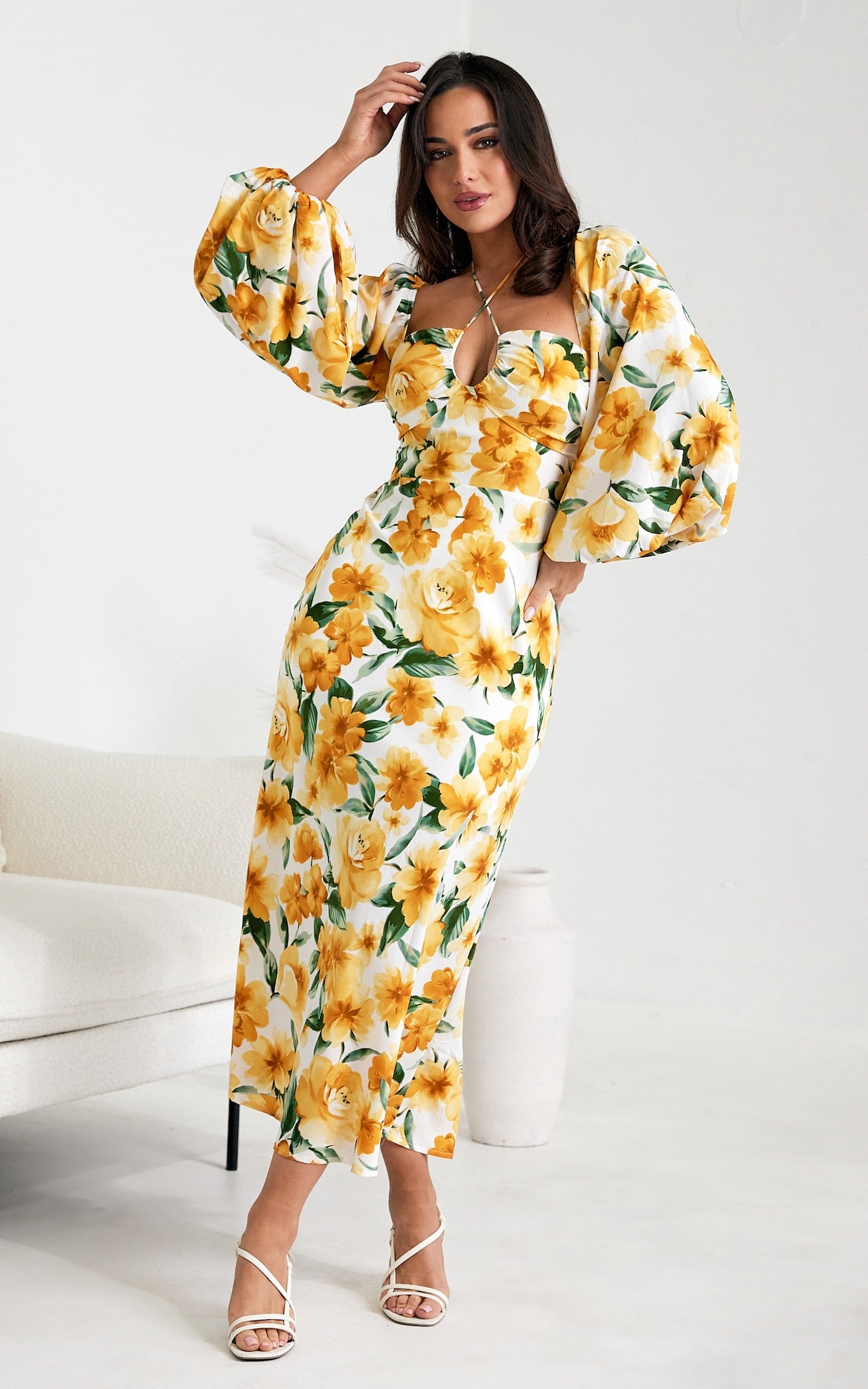 Becca Maxi Dress - Yellow Floral