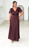 Behati Maxi Dress - Chocolate Brown Cream Diamond