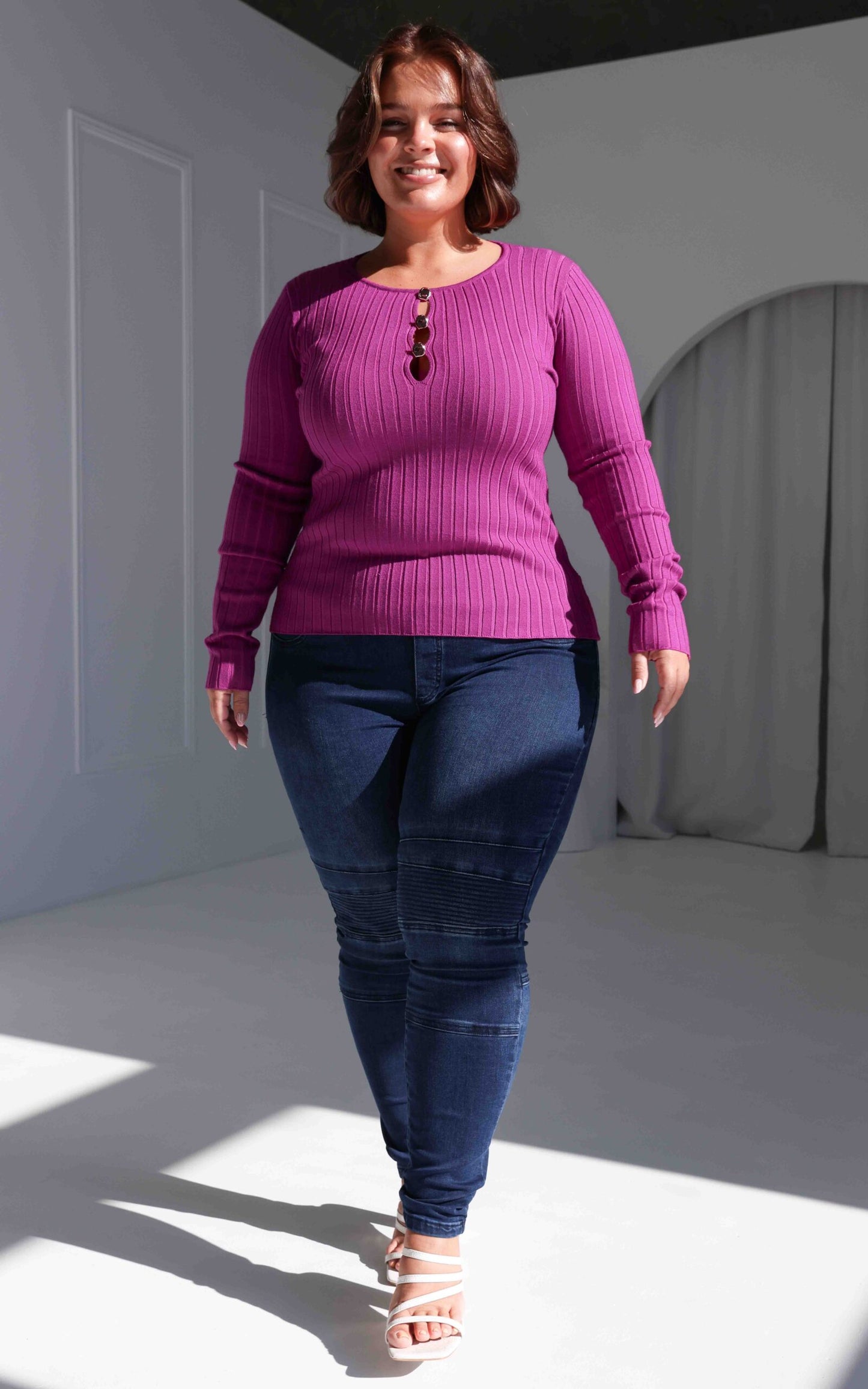 Benedict Knit Top - Plum