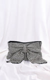 Bessie Crystal Rhinestone Clutch Bag - Bow Silver