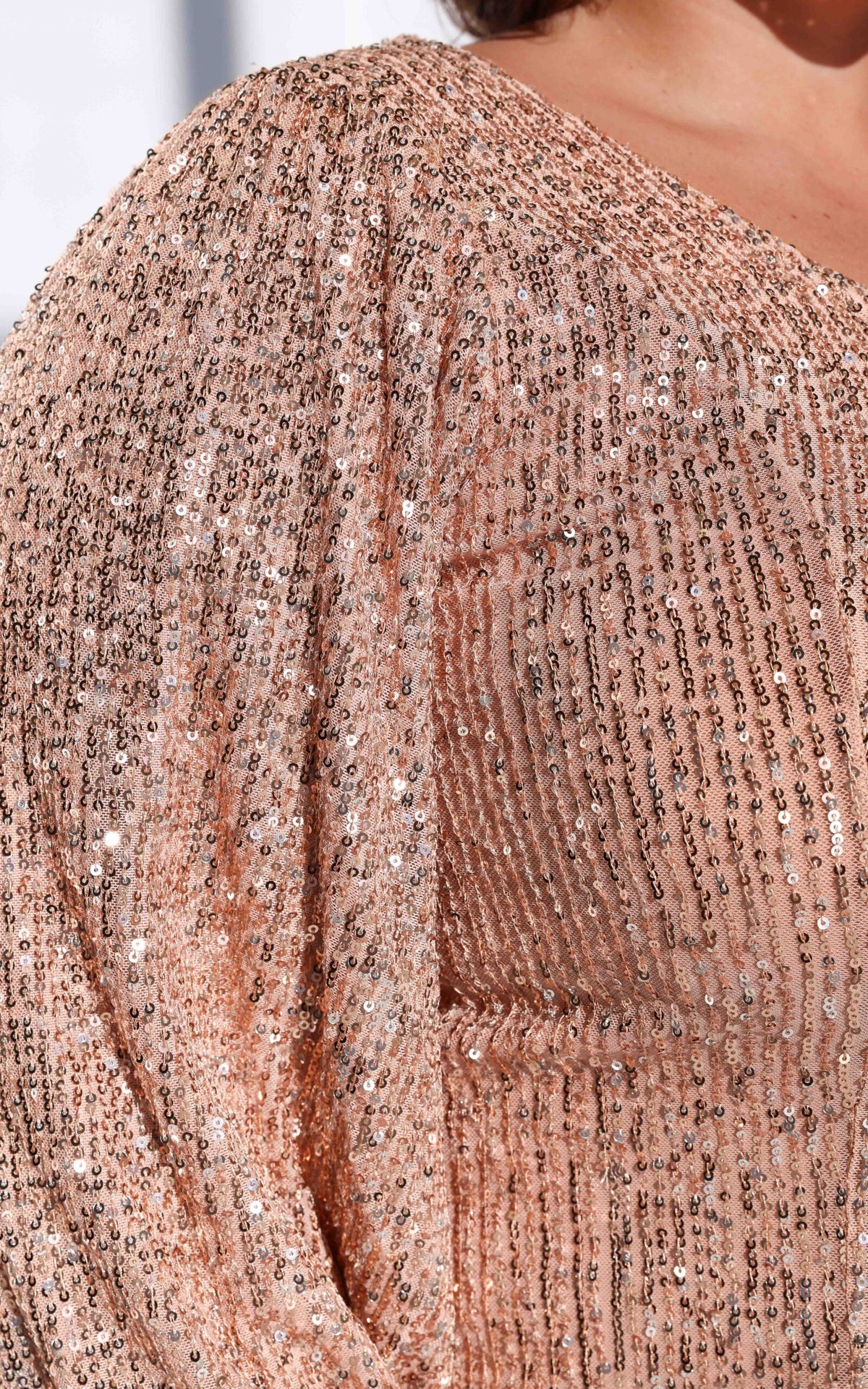 Beyond The Stars Long Sleeve Top - Champagne