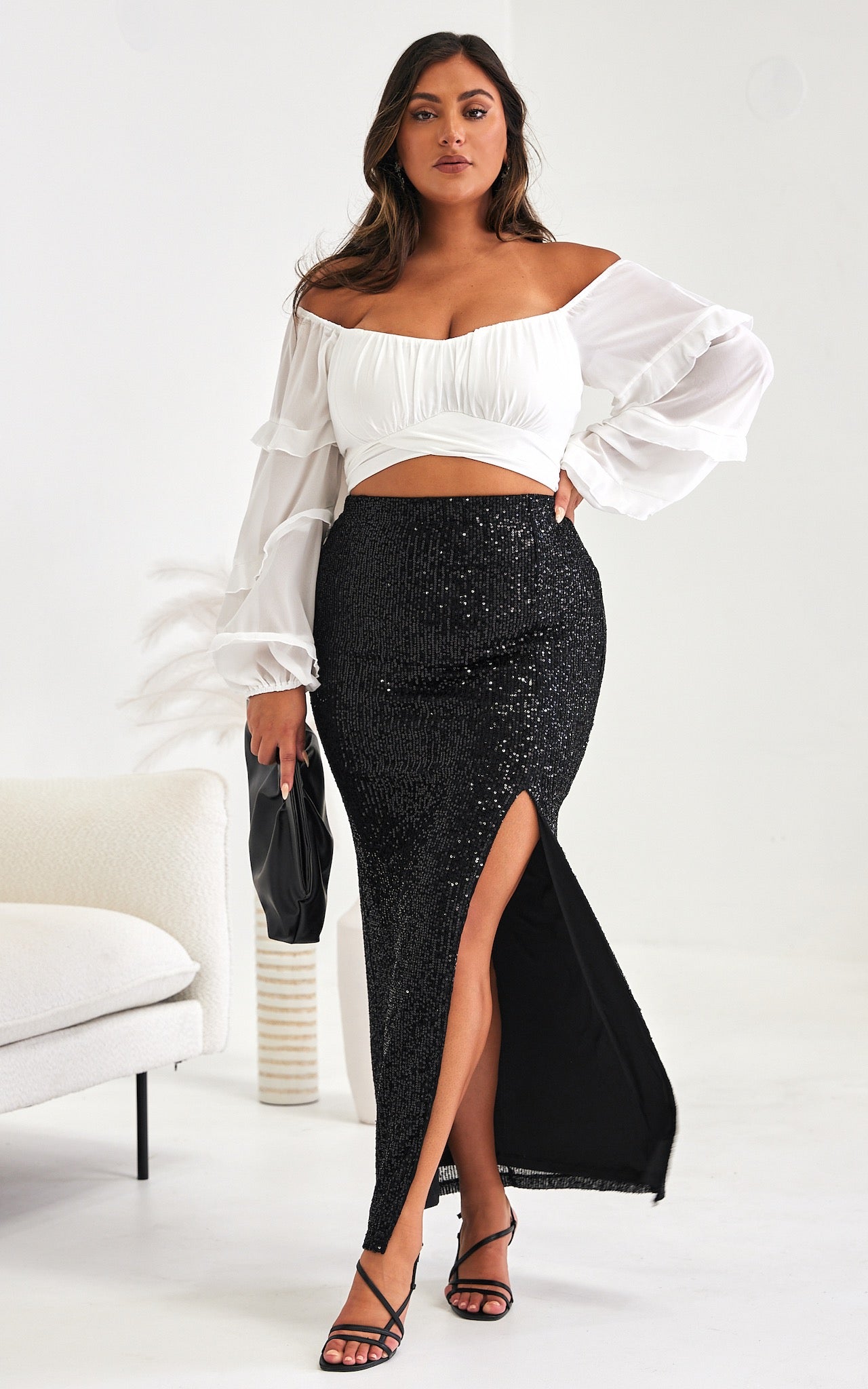 Beyond The Stars Maxi Skirt - Black