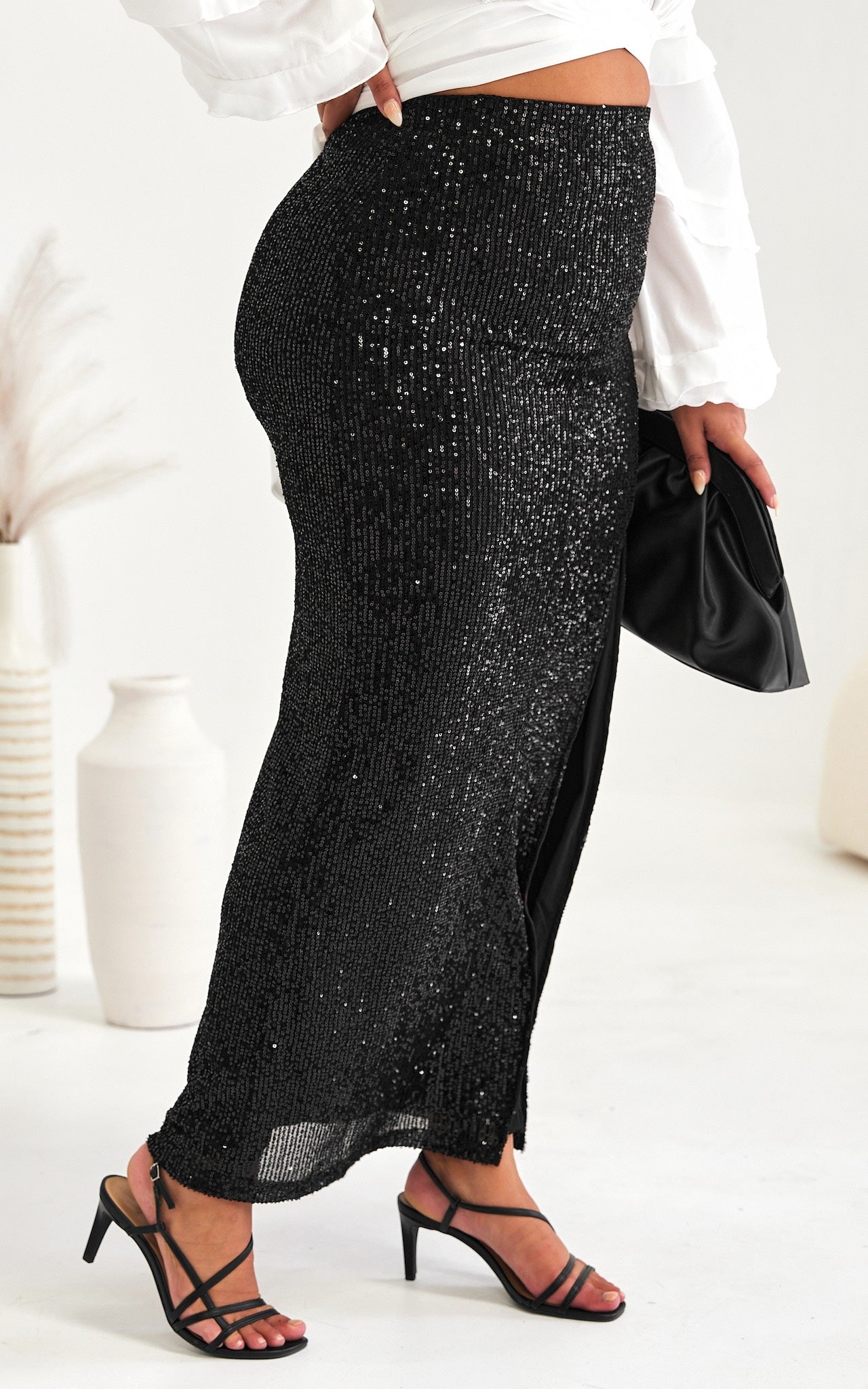 Beyond The Stars Maxi Skirt - Black