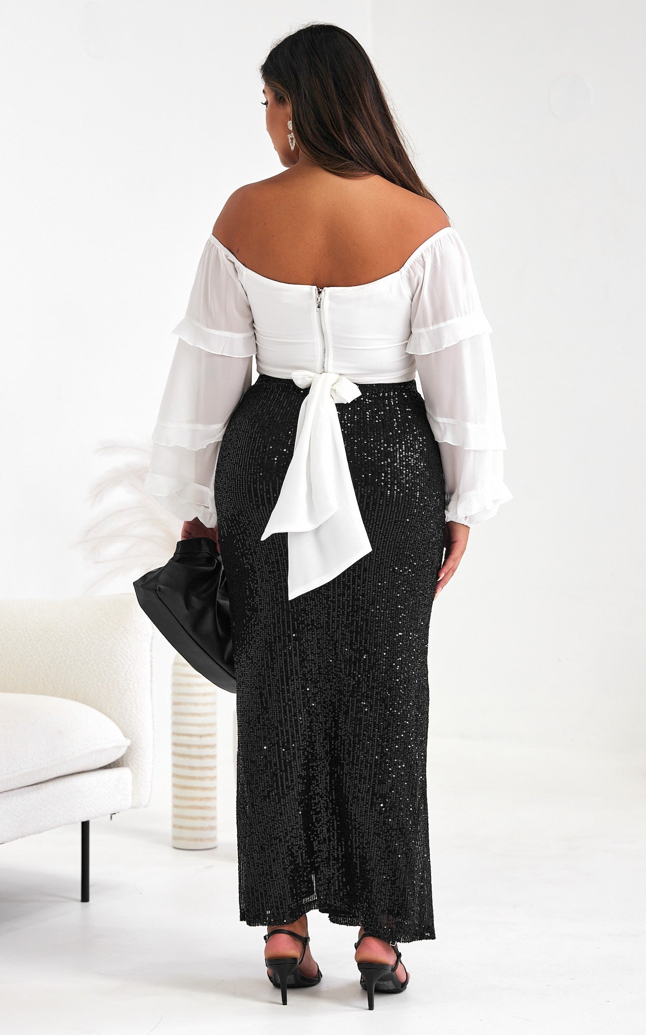 Beyond The Stars Maxi Skirt - Black