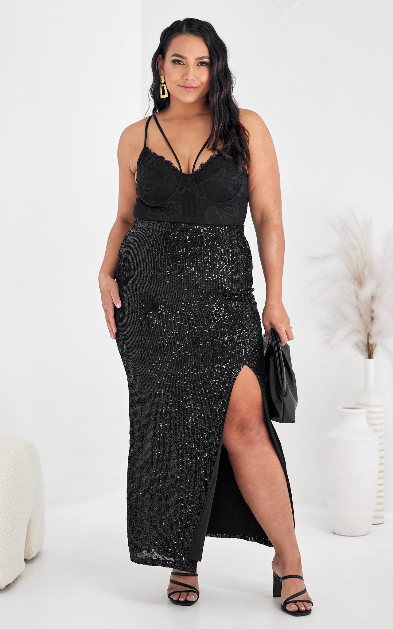 Beyond The Stars Maxi Skirt - Black