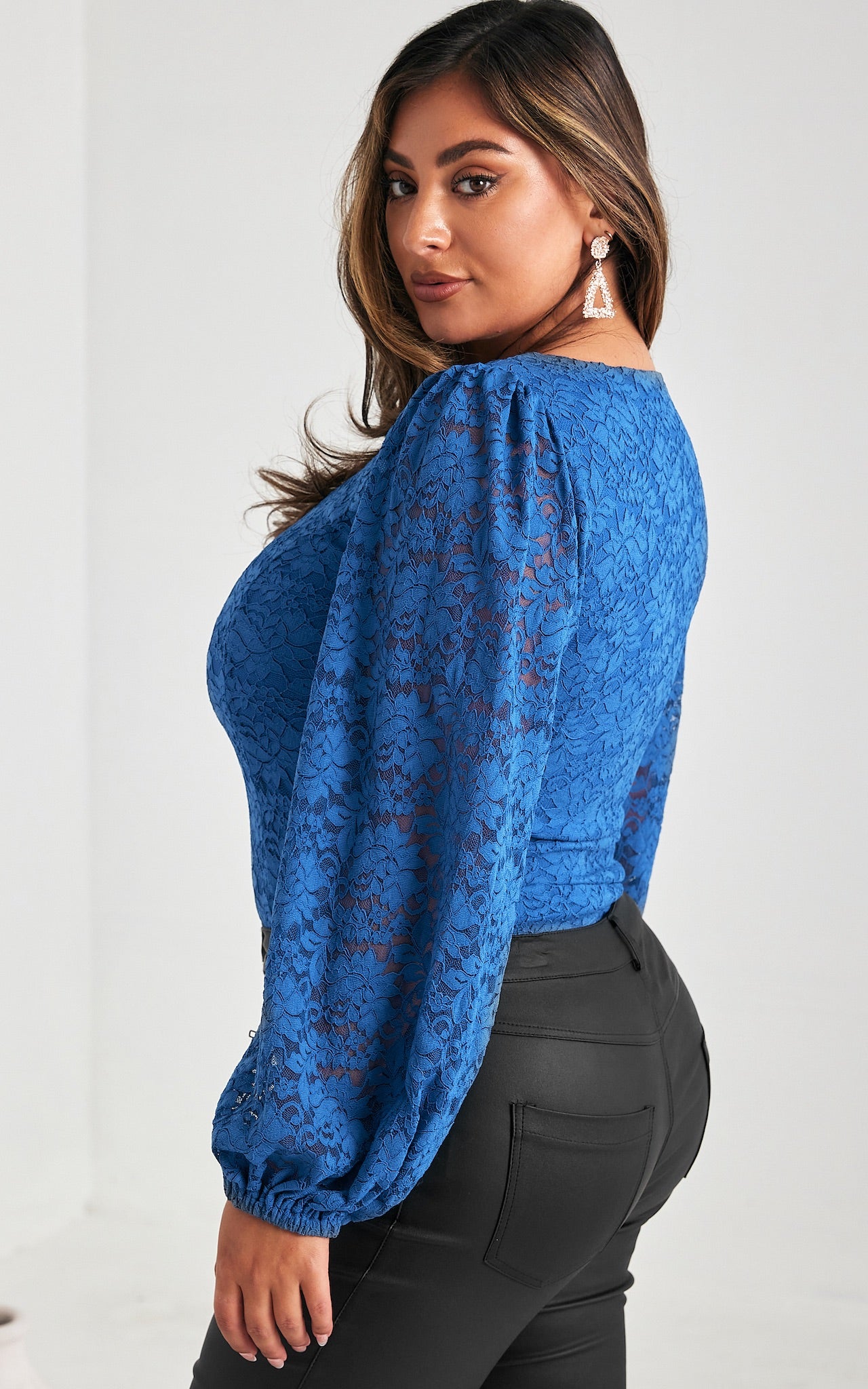 Beyond The Stars Lace Top - Royal Blue