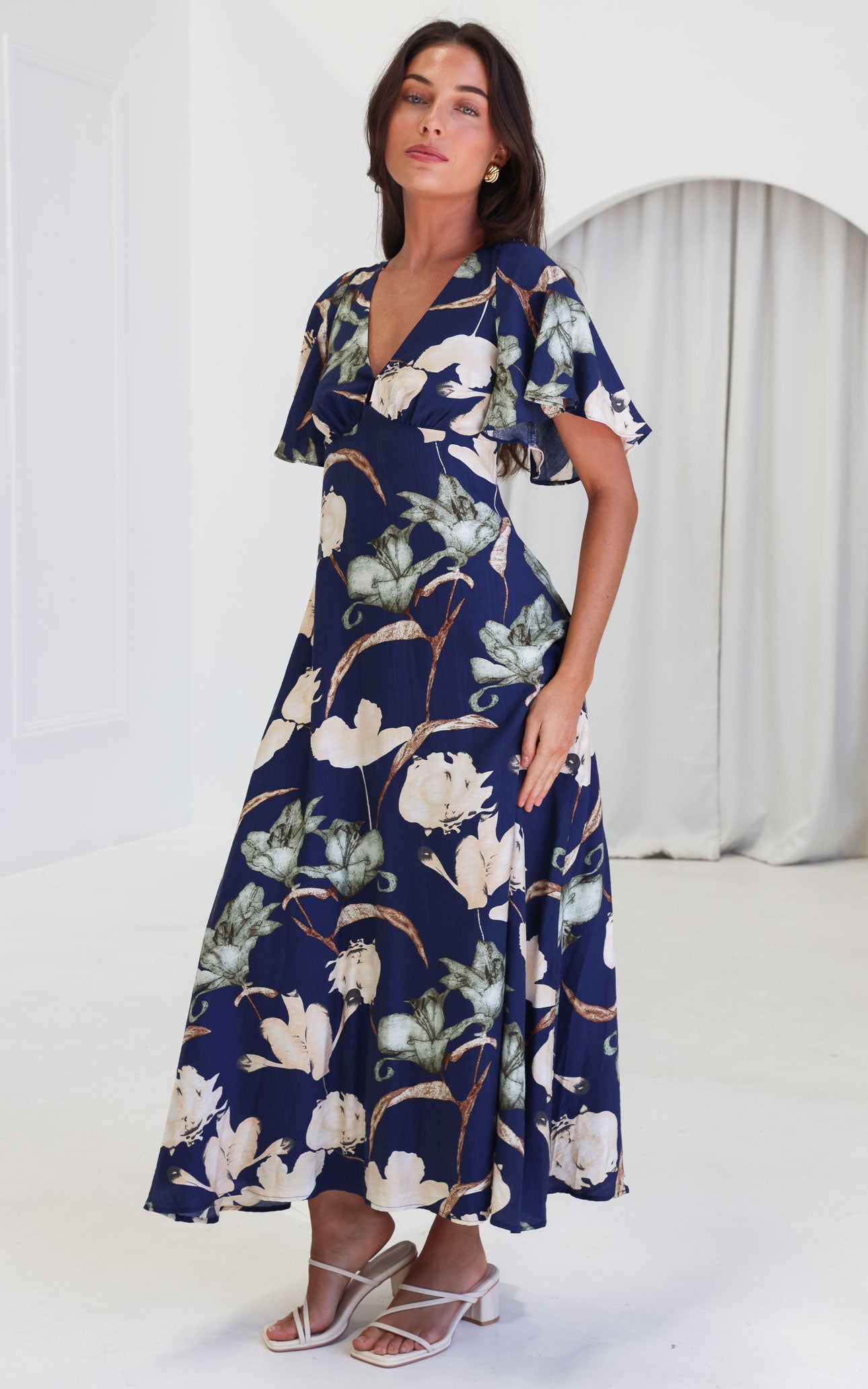 Bianco Maxi Dress - Navy Floral