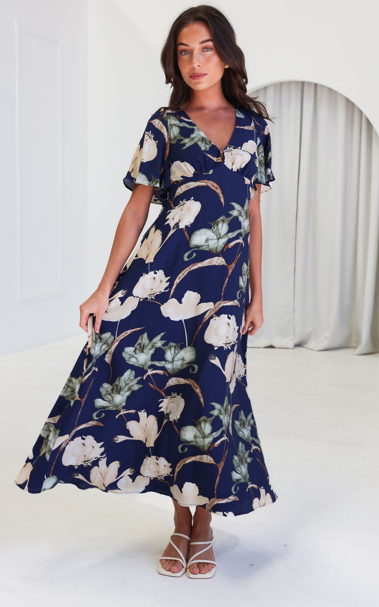 Bianco Maxi Dress - Navy Floral