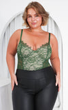 Billie Lace Bodysuit - Emerald Nude