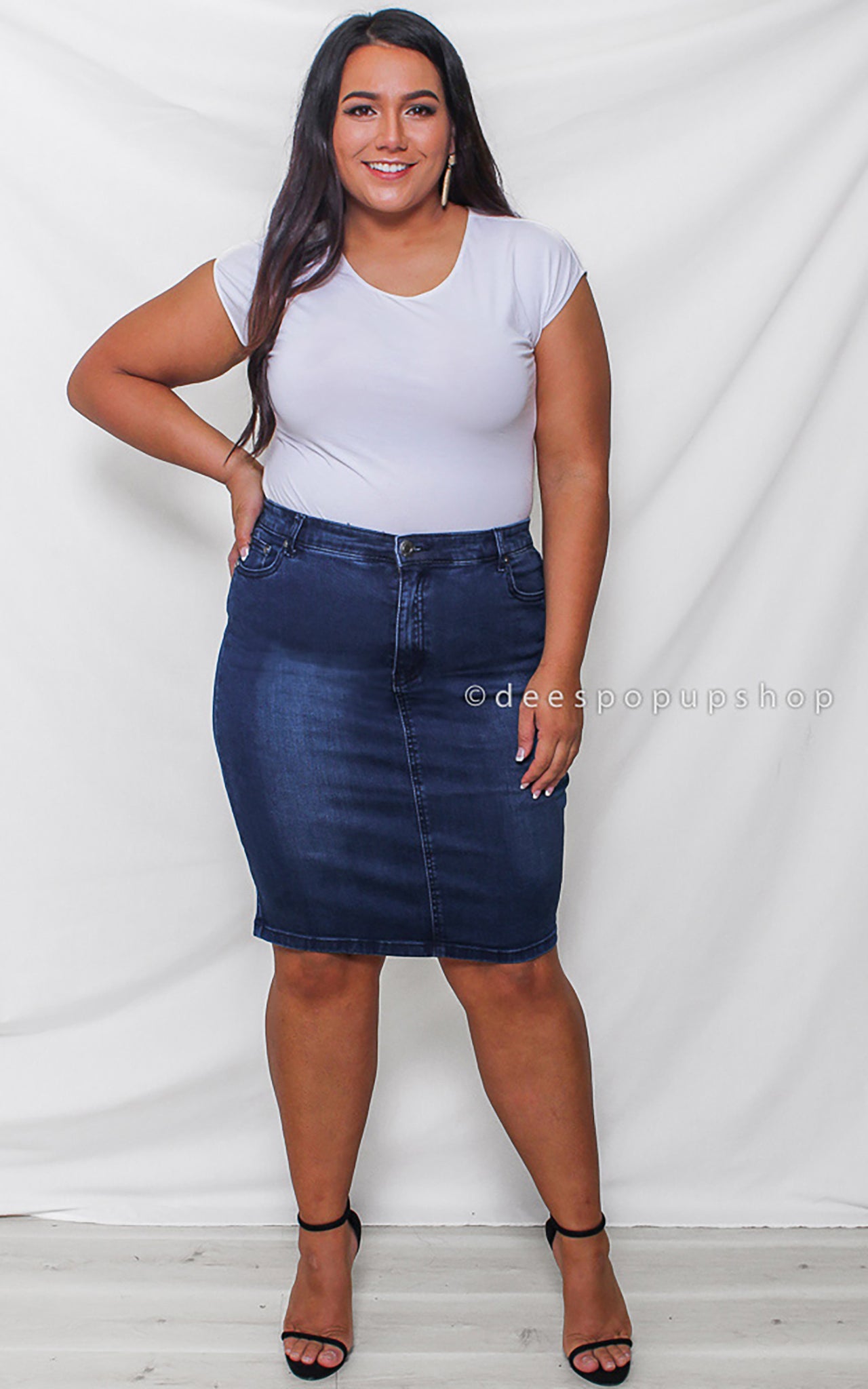 Birdie Denim Skirt - Dark Blue