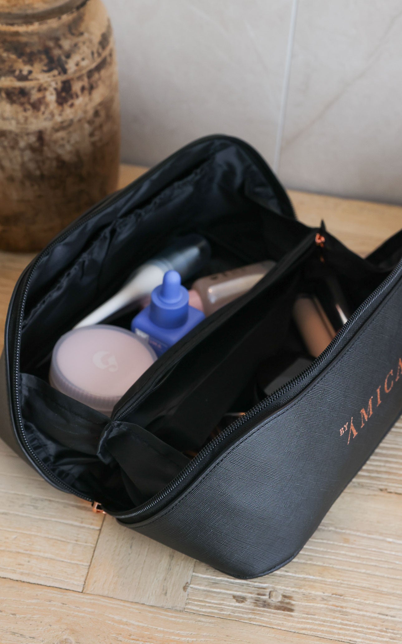 By Amica Cosmetic Makeup Bag - Black