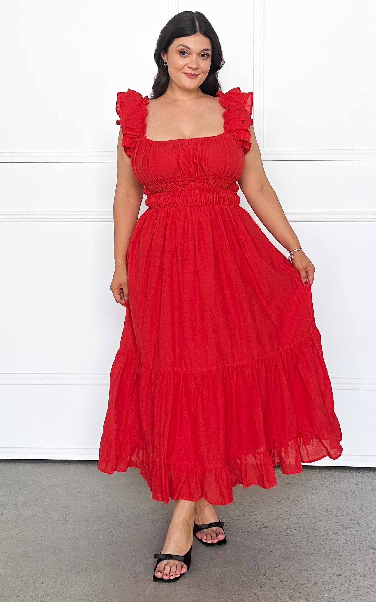 Blaire Maxi Dress - Red Texture