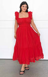 Blaire Maxi Dress - Red Texture