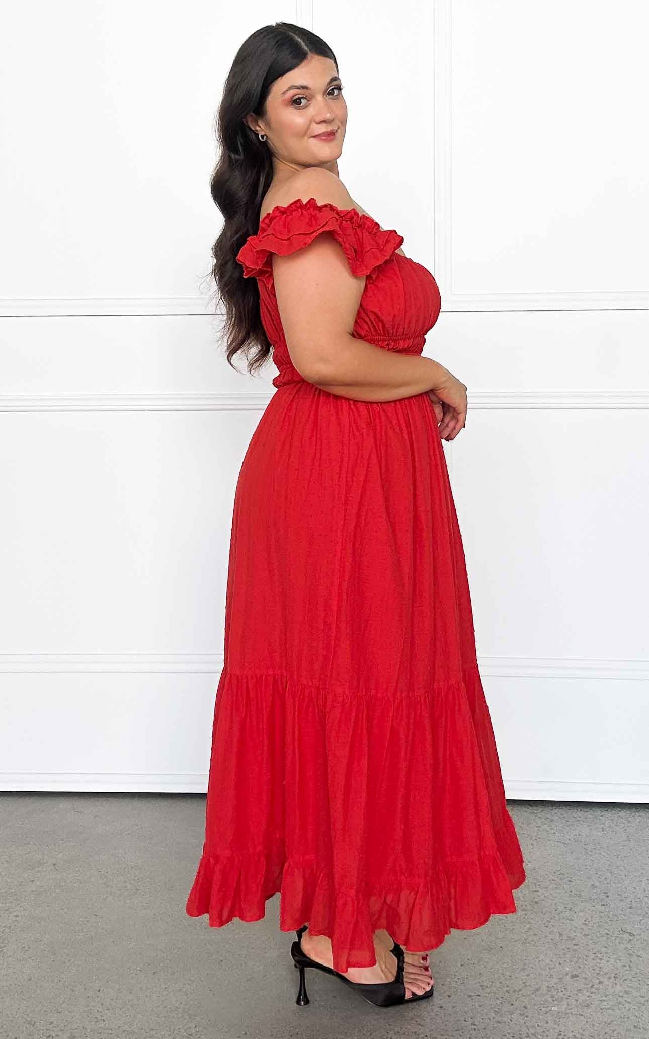 Blaire Maxi Dress - Red Texture