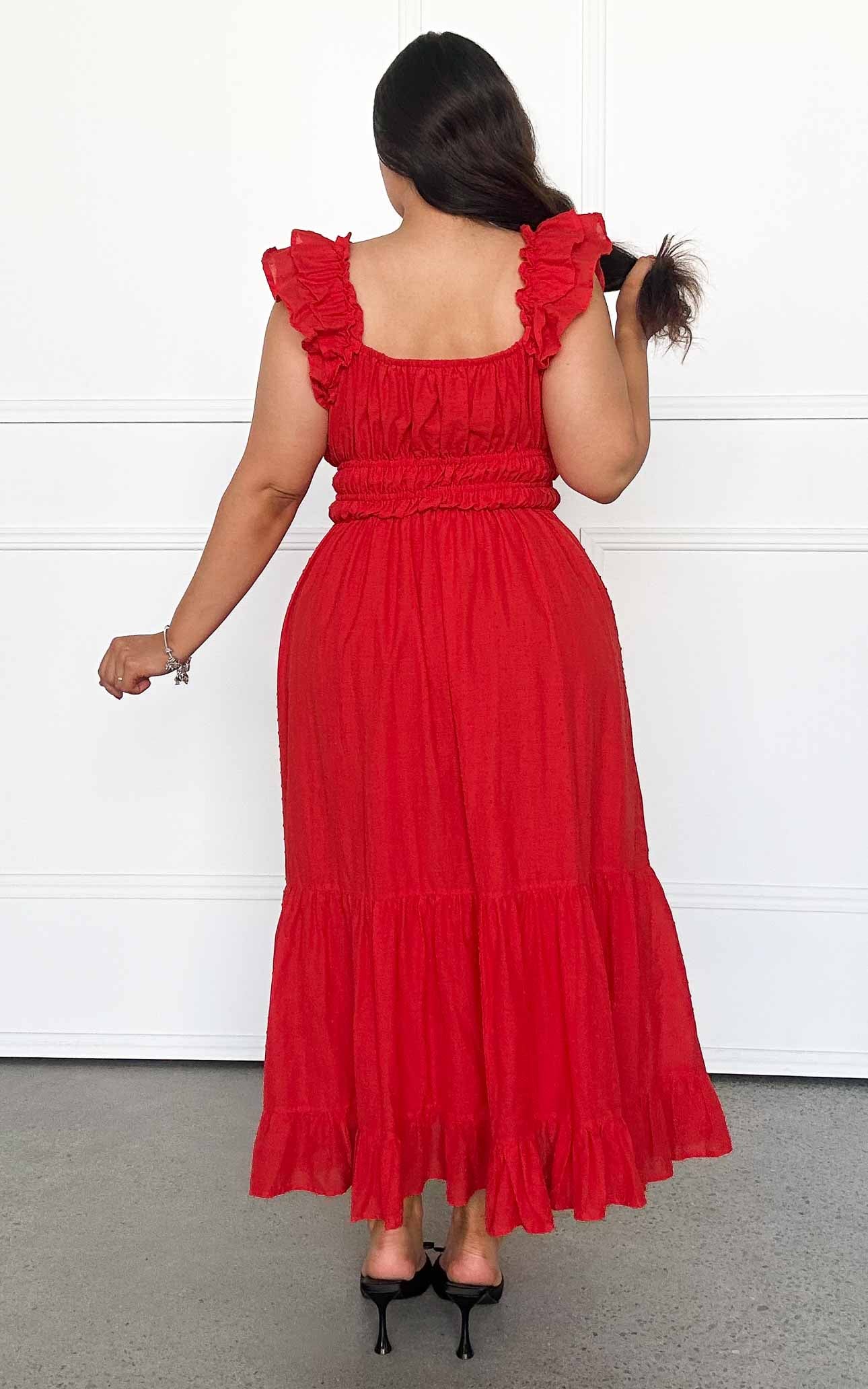 Blaire Maxi Dress - Red Texture