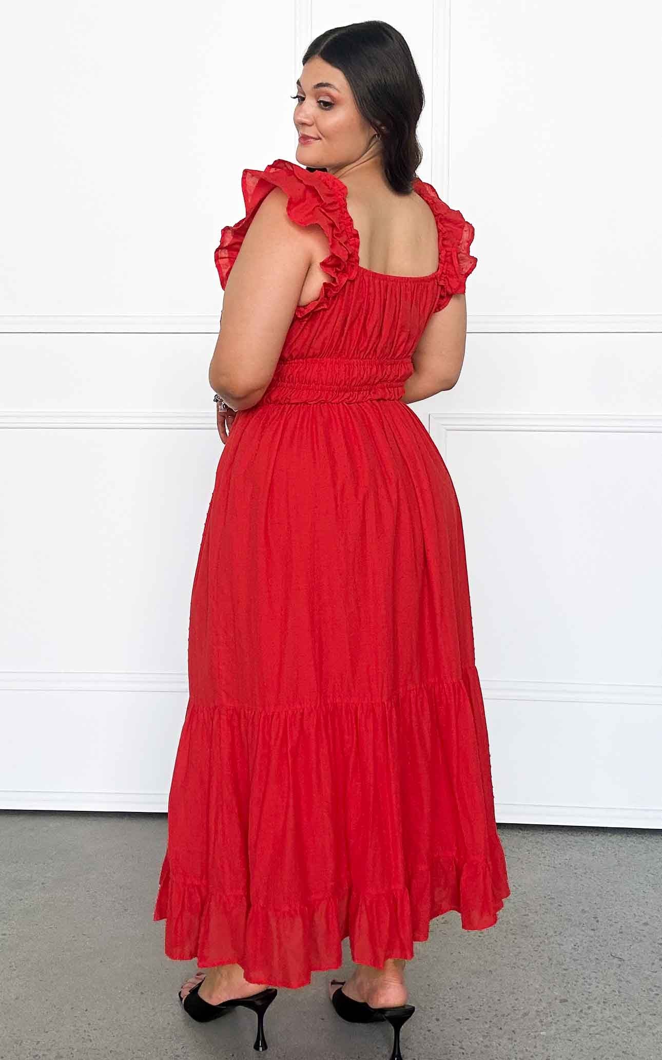 Blaire Maxi Dress - Red Texture