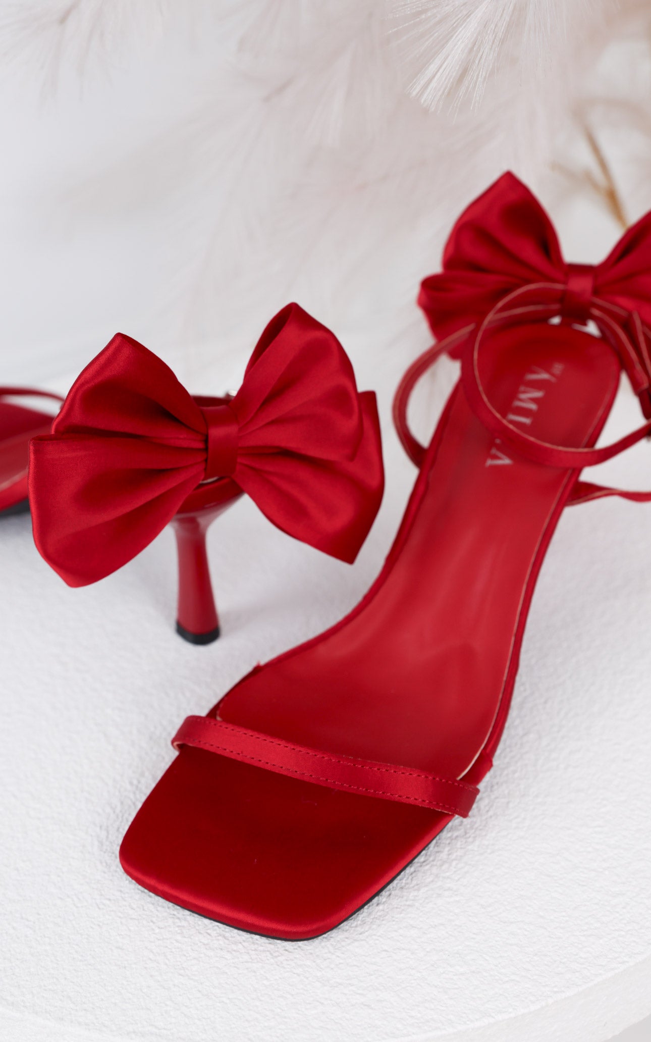 Boey Heels - Cherry Red Bow