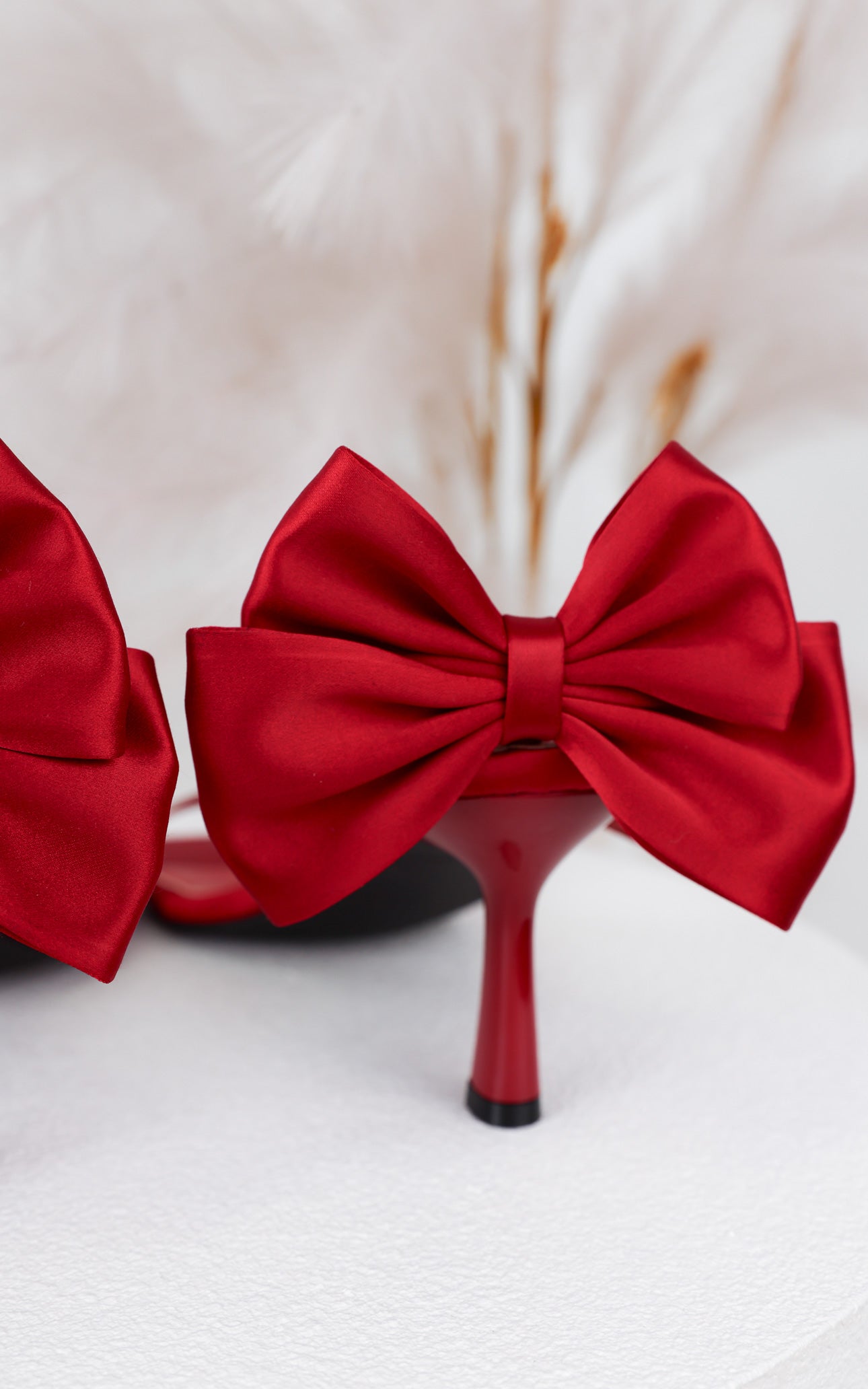 Boey Heels - Cherry Red Bow