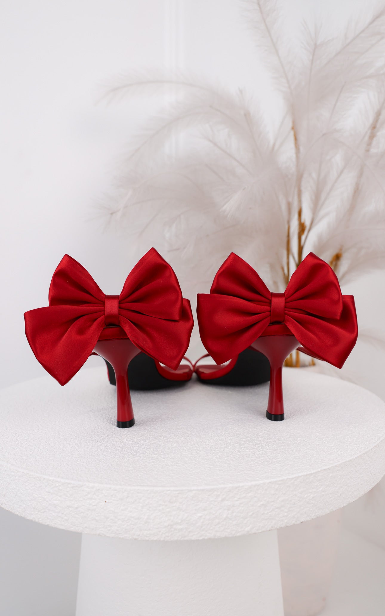 Boey Heels - Cherry Red Bow