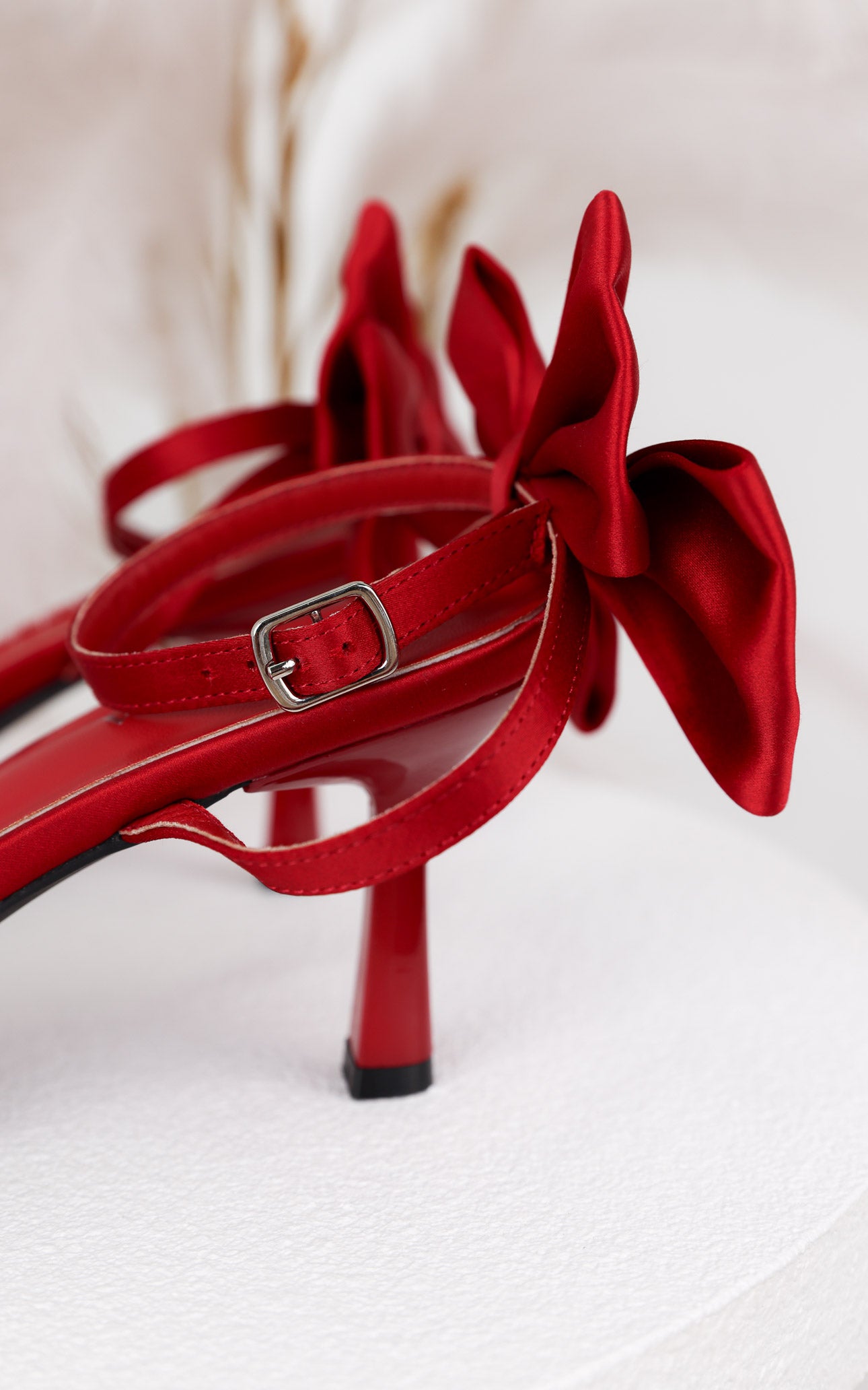 Boey Heels - Cherry Red Bow
