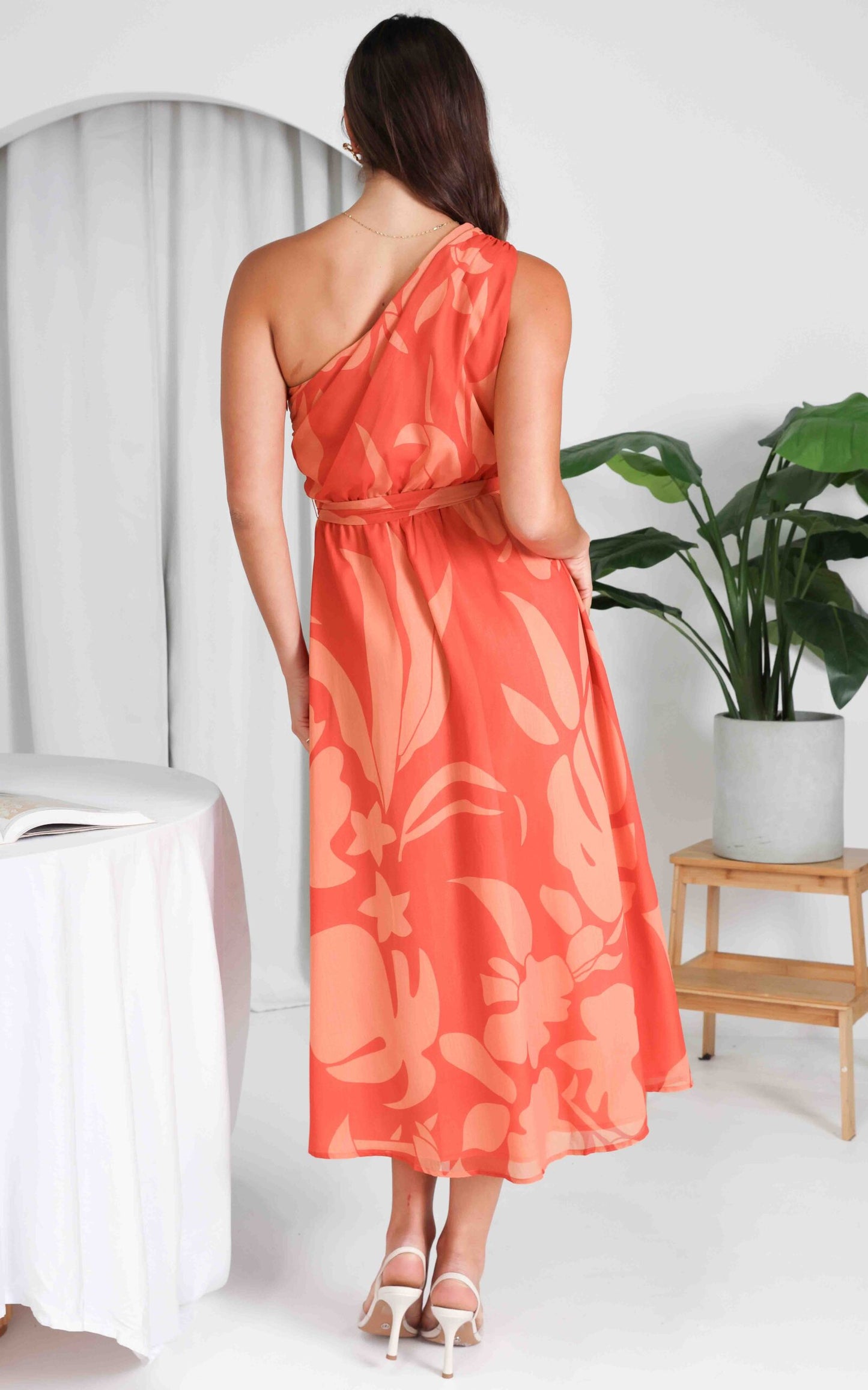 Bourke Maxi Dress - Coral Orange Floral