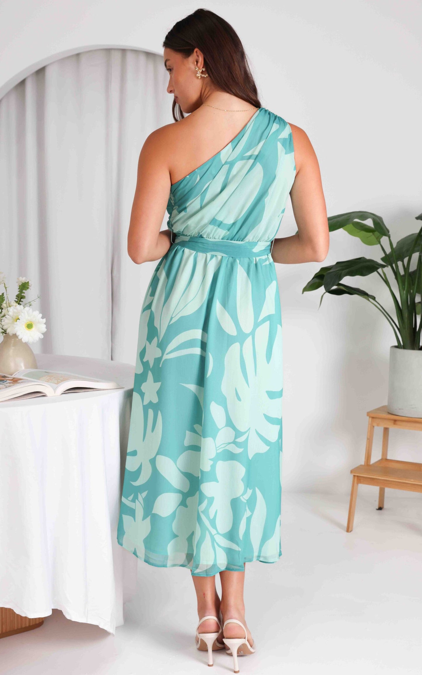 Bourke Maxi Dress - Teal Blue Floral