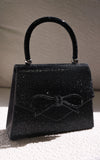 Betty Rhinestone Bag - Black Bow