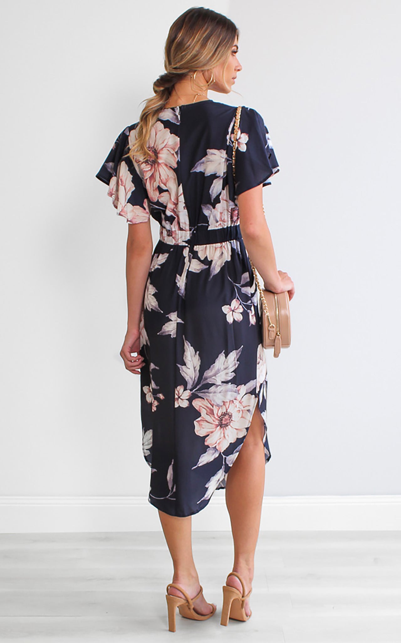 Brandy Midi Dress - Navy Floral