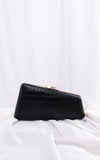 Braxton Clutch Bag - Black Croc Texture