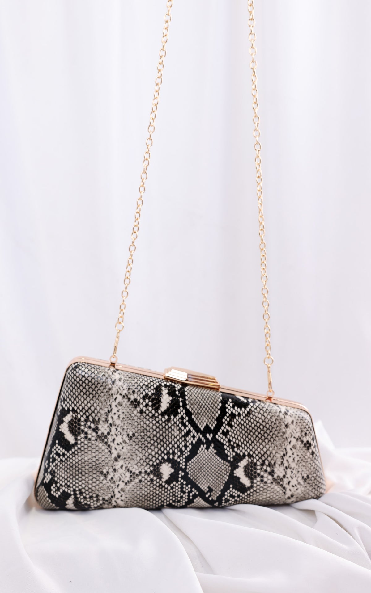 Braxton Clutch Bag - Snake Print
