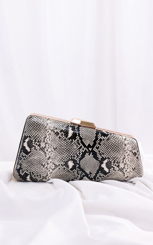 Braxton Clutch Bag - Snake Print