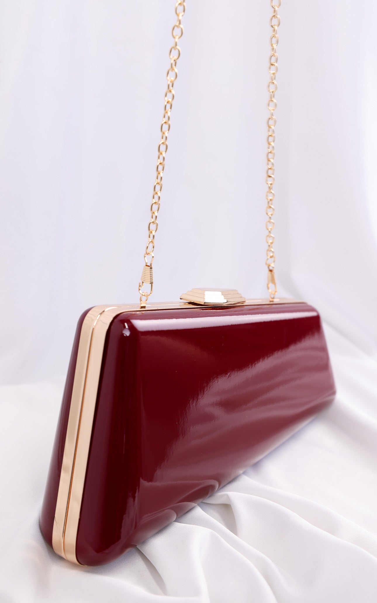 Braxton Clutch Bag - Burgundy Wine