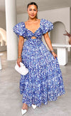 Bretta Maxi Dress - Blue Print