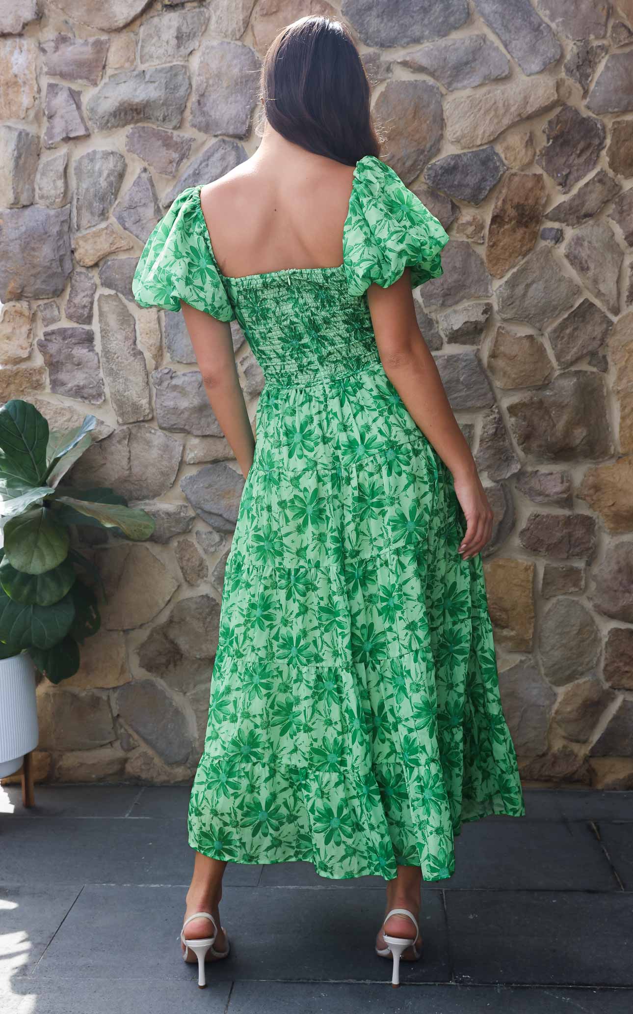 (Preorder) Bretta Maxi Dress - Daisy Green Floral