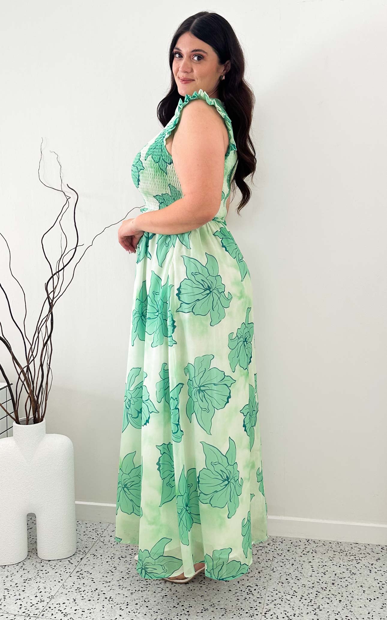 Briar Maxi Dress - Green Floral