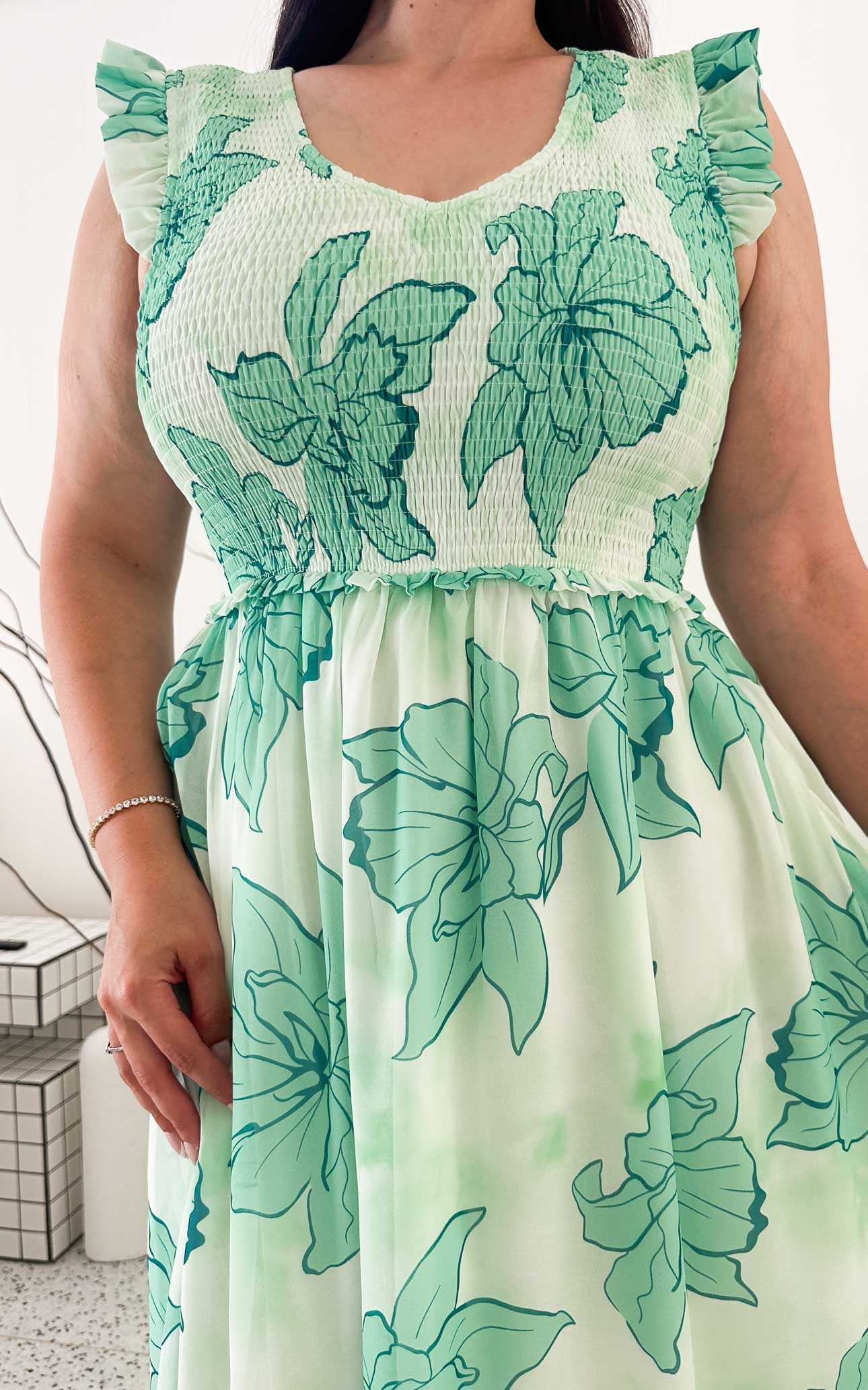 Briar Maxi Dress - Green Floral