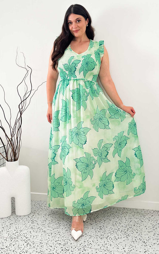 Briar Maxi Dress - Green Floral
