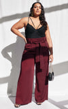 Nookie Wide Leg Pants - Burgundy