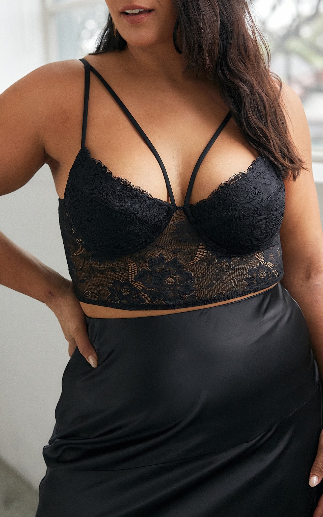 Bridie Lace Bralette Top - Black