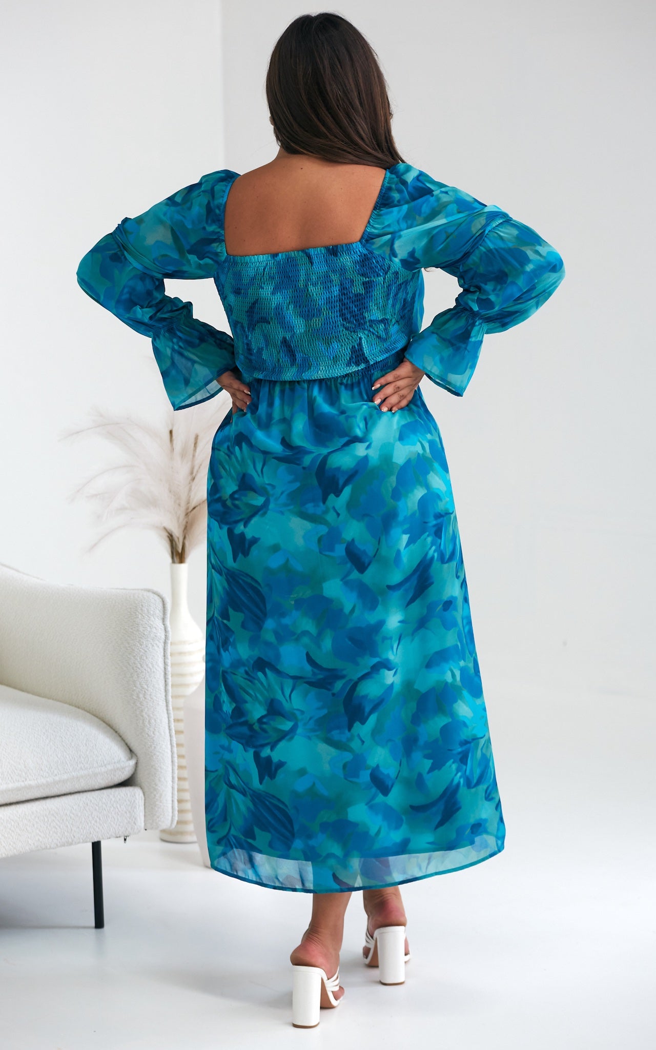 Burnett Maxi Dress - Blue Green Print