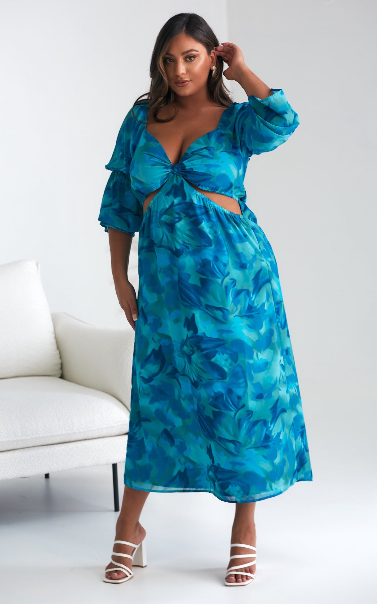 Burnett Maxi Dress - Blue Green Print