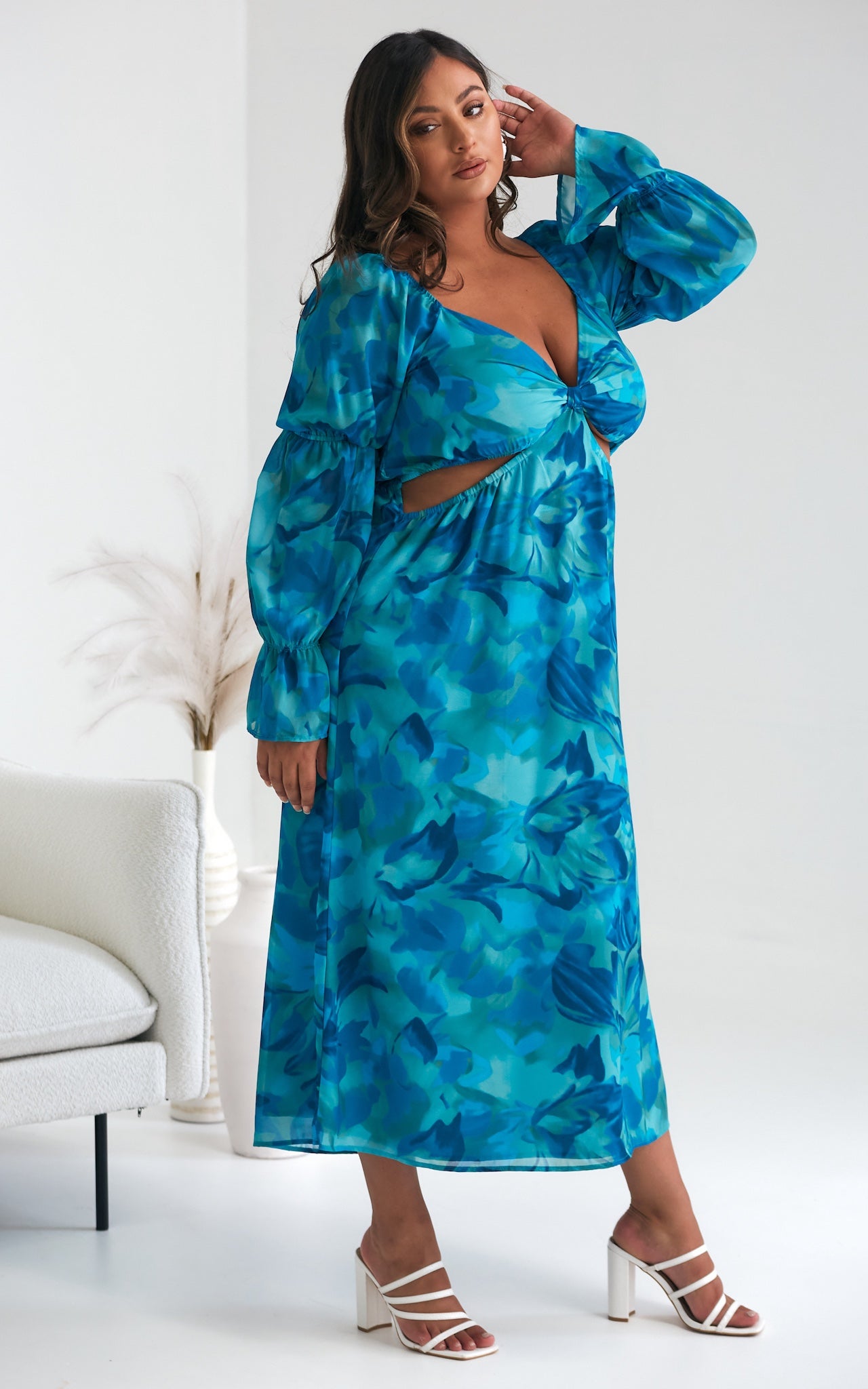 Burnett Maxi Dress - Blue Green Print