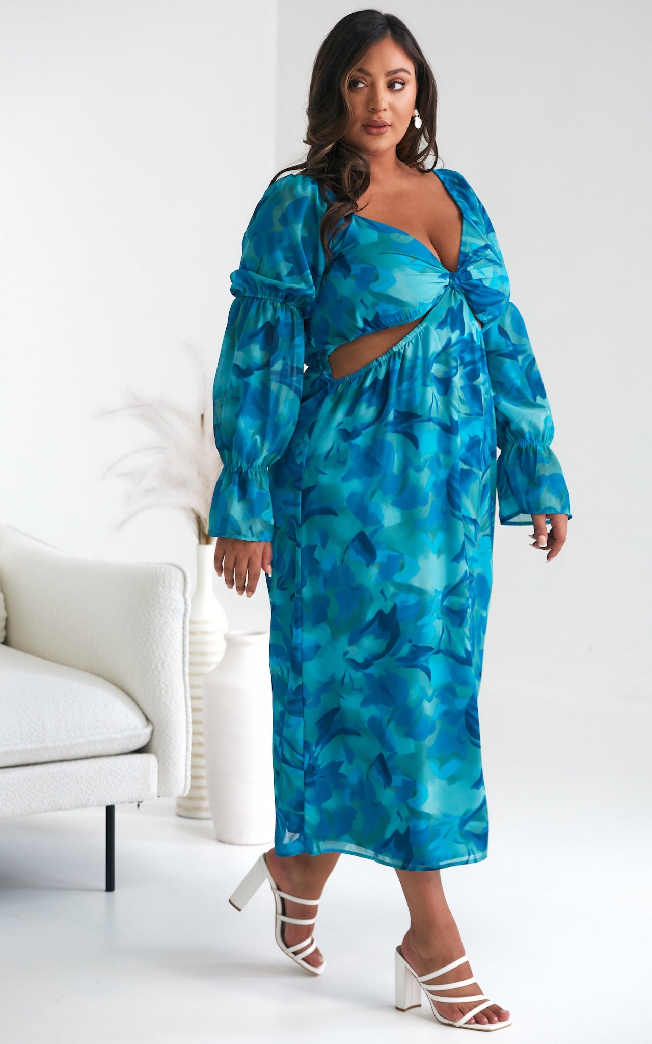 Burnett Maxi Dress - Blue Green Print