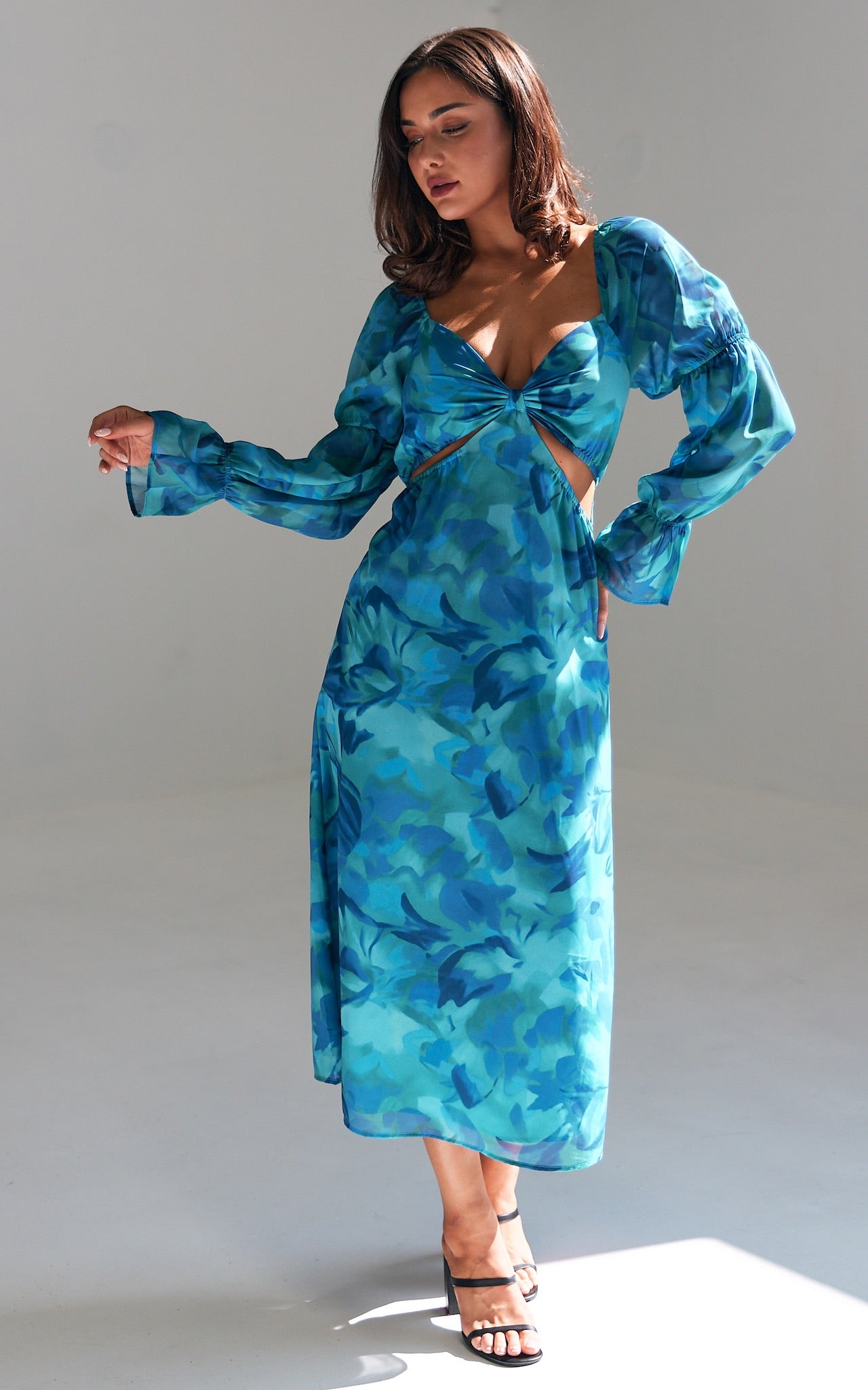 Burnett Maxi Dress - Blue Green Print