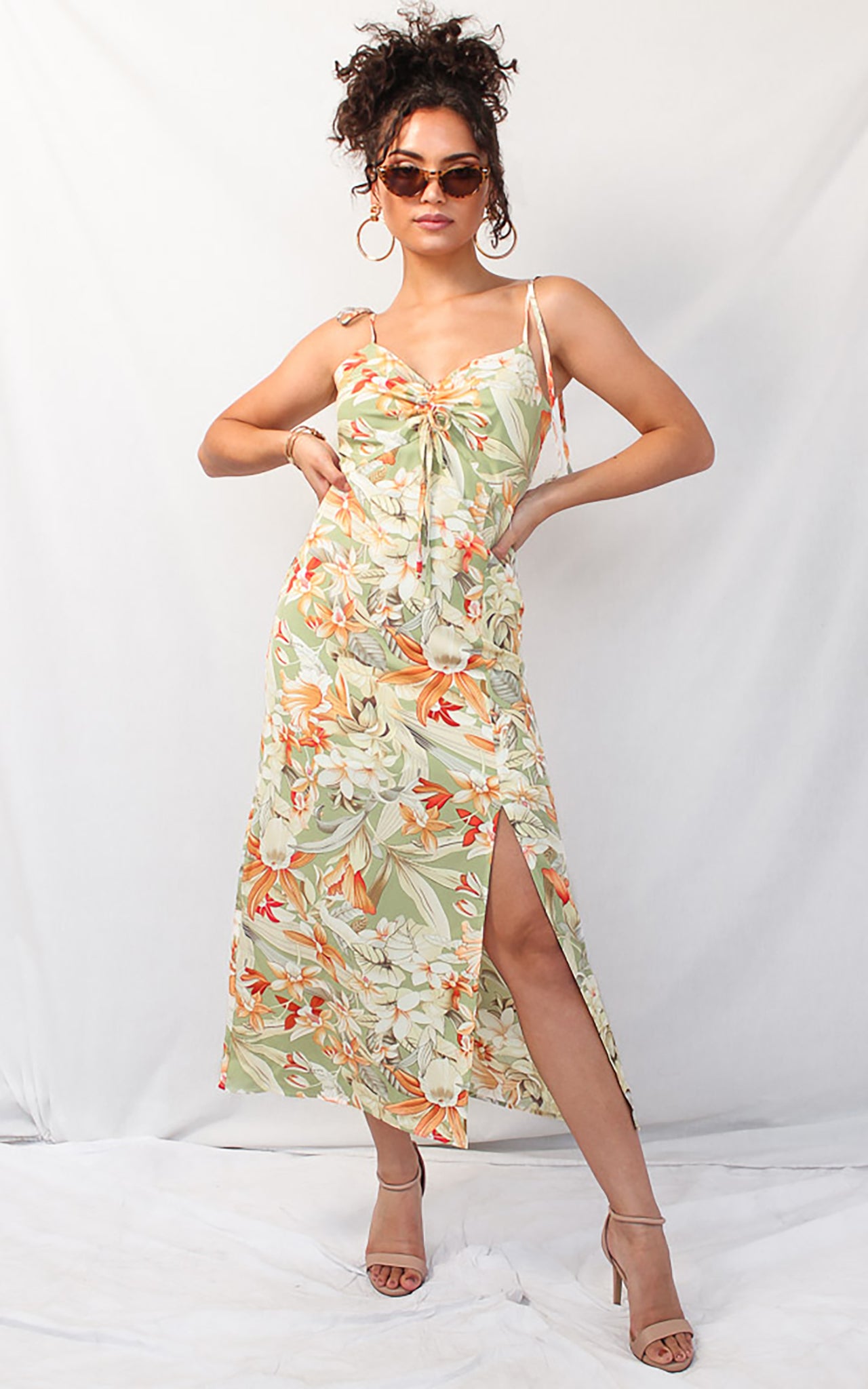 Byron Dress - Sage Tropical Floral