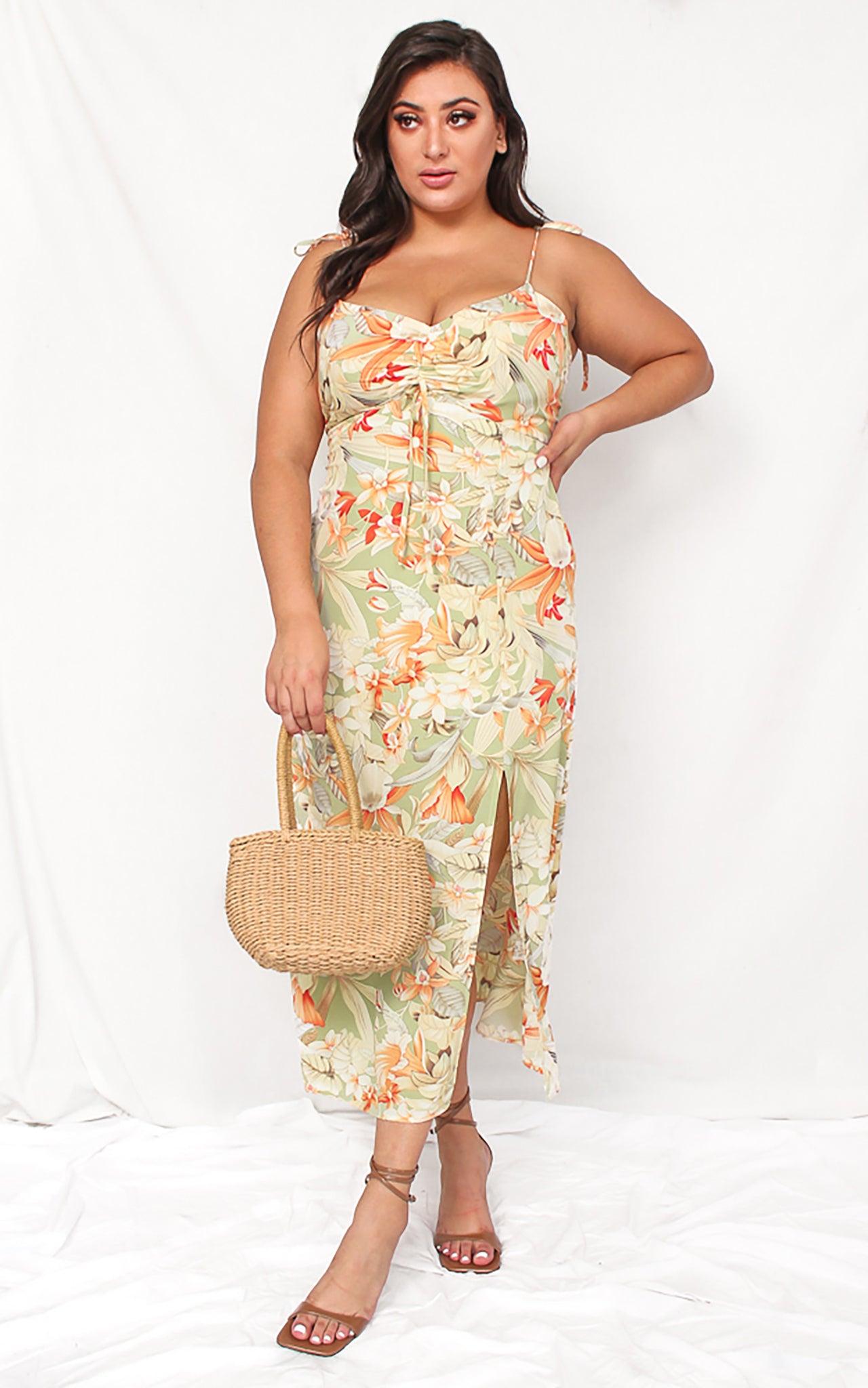 Byron Dress - Sage Tropical Floral