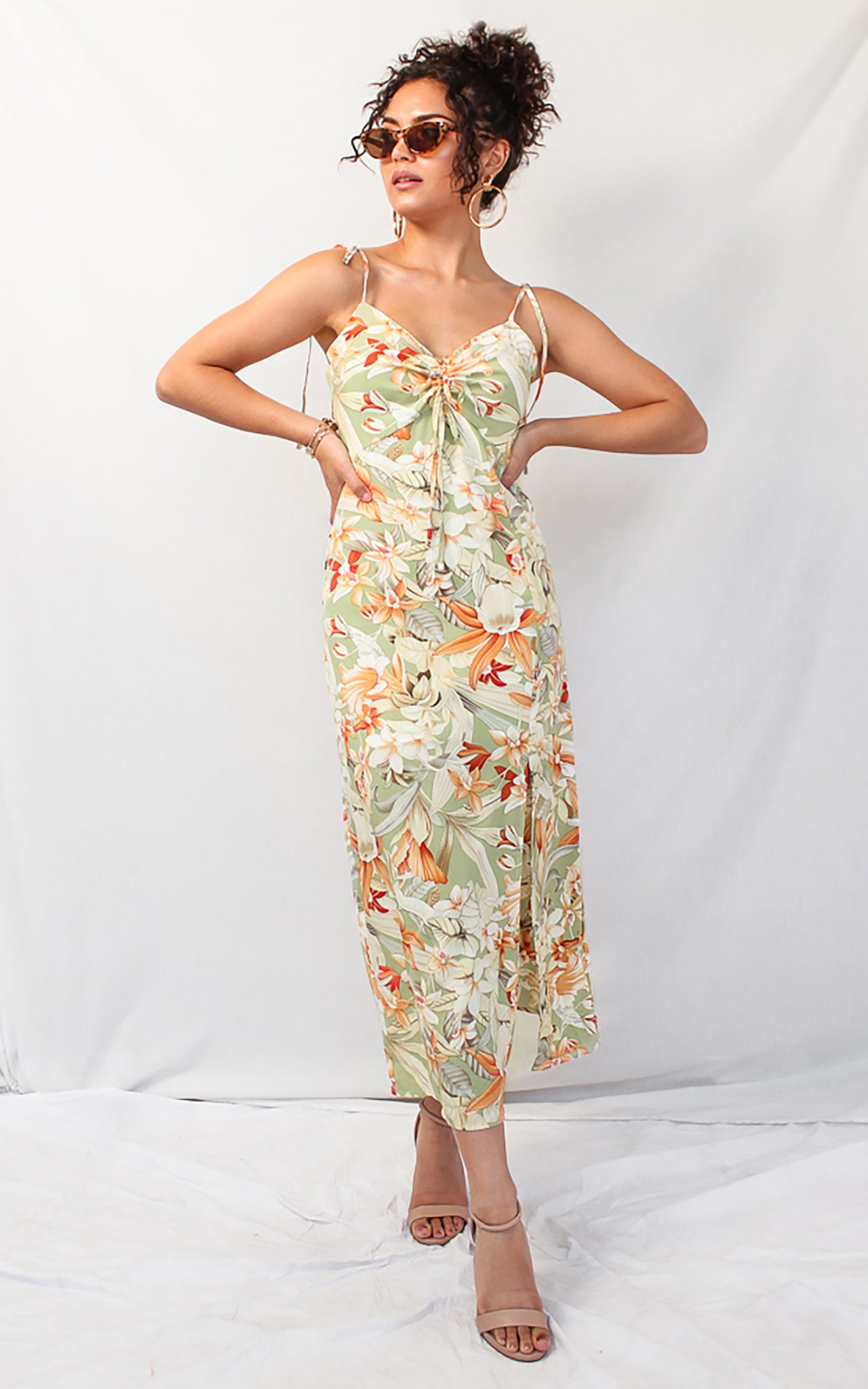 Byron Dress - Sage Tropical Floral