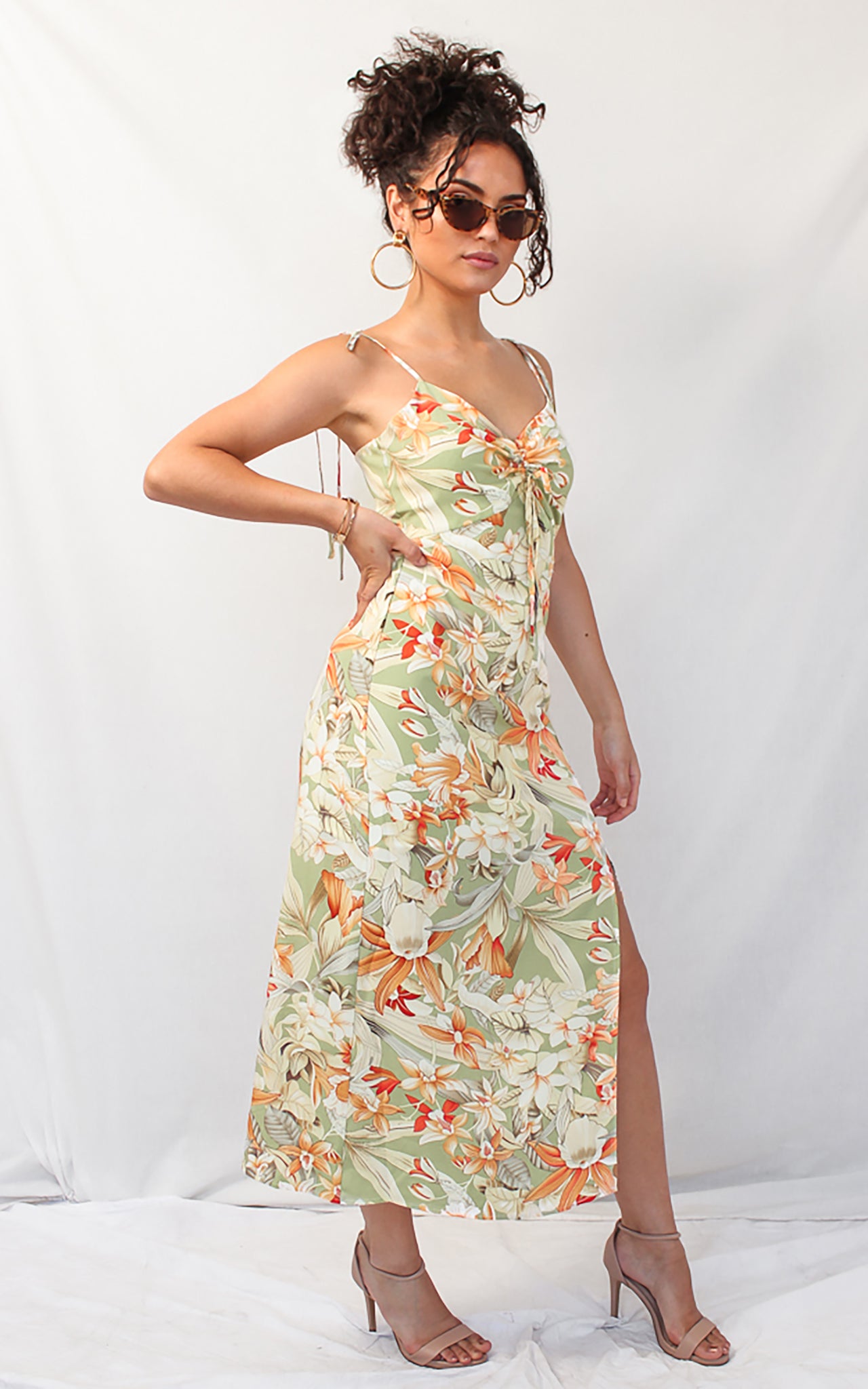 Byron Dress - Sage Tropical Floral