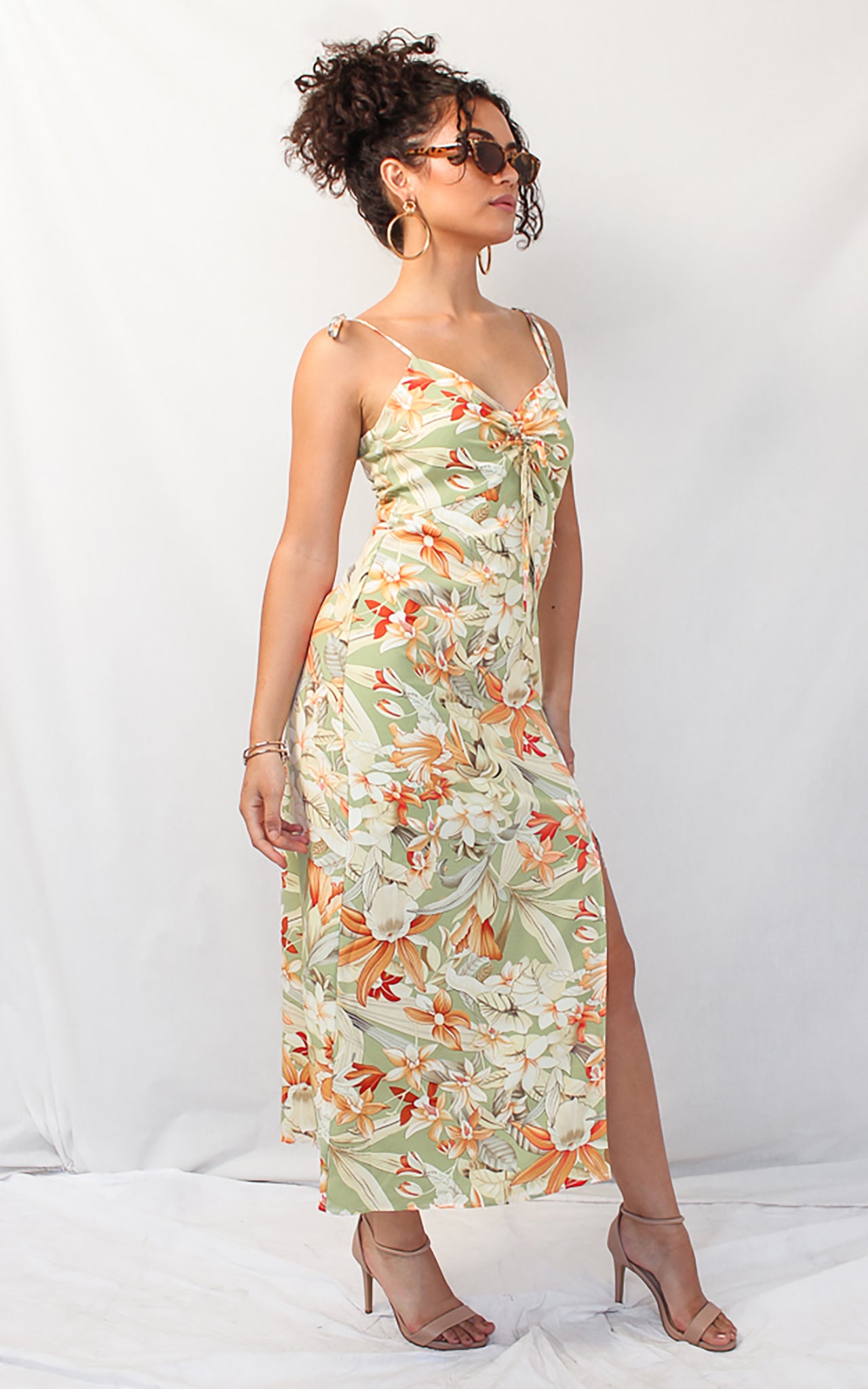 Byron Dress - Sage Tropical Floral